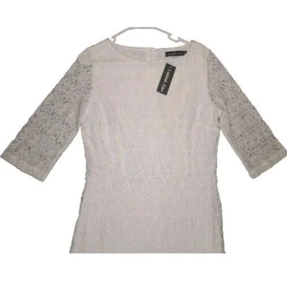 Lookbook Women’s Maxi Dress Size 12 Ivory 3/4 Sleeve Lace NEW with Tags - Picture 2 of 15